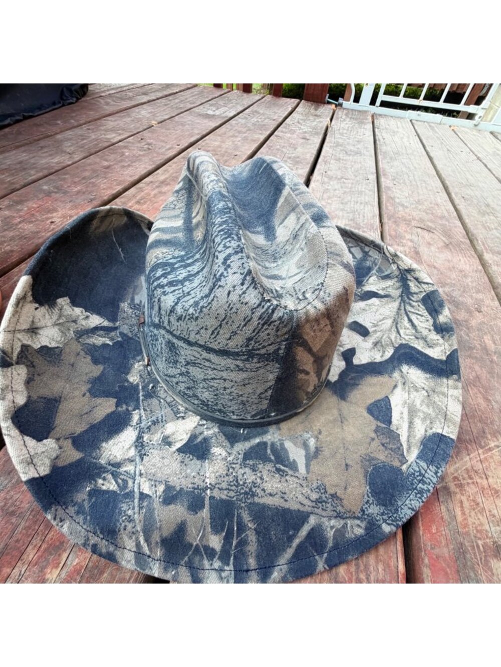 Camo Cowboy Hat With Wide Brim Double S Hat Collection Size 6 7/8 Made In Mexico